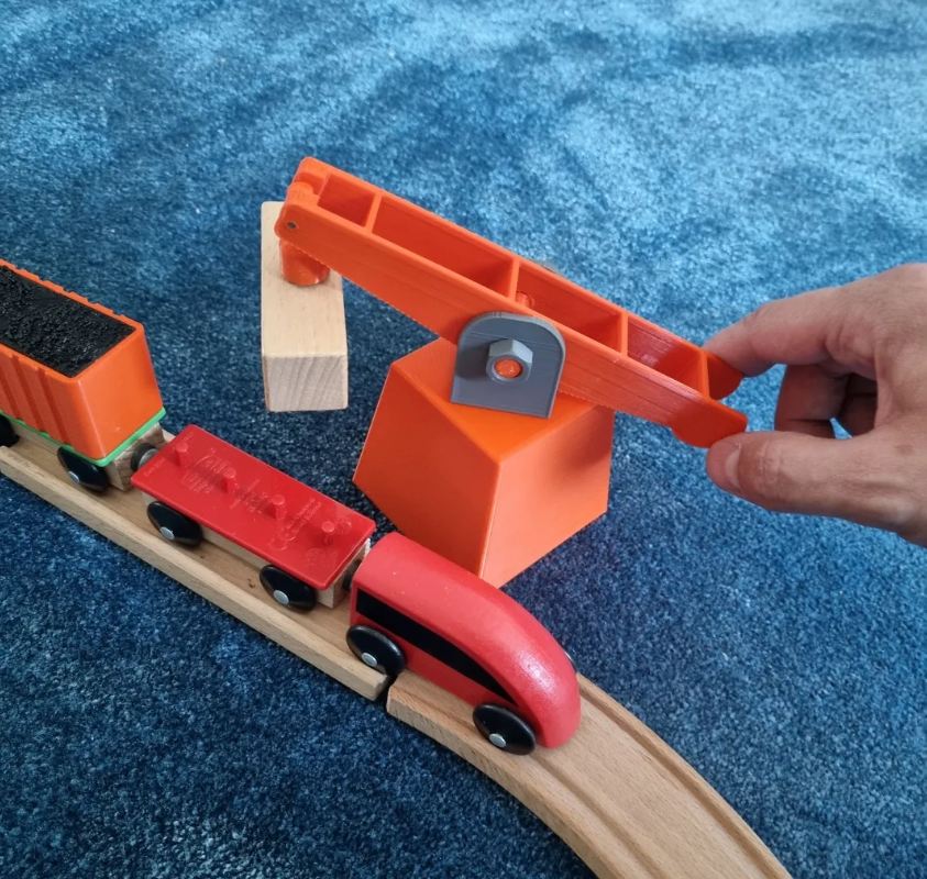 Crane with magnet for ikea wooden train