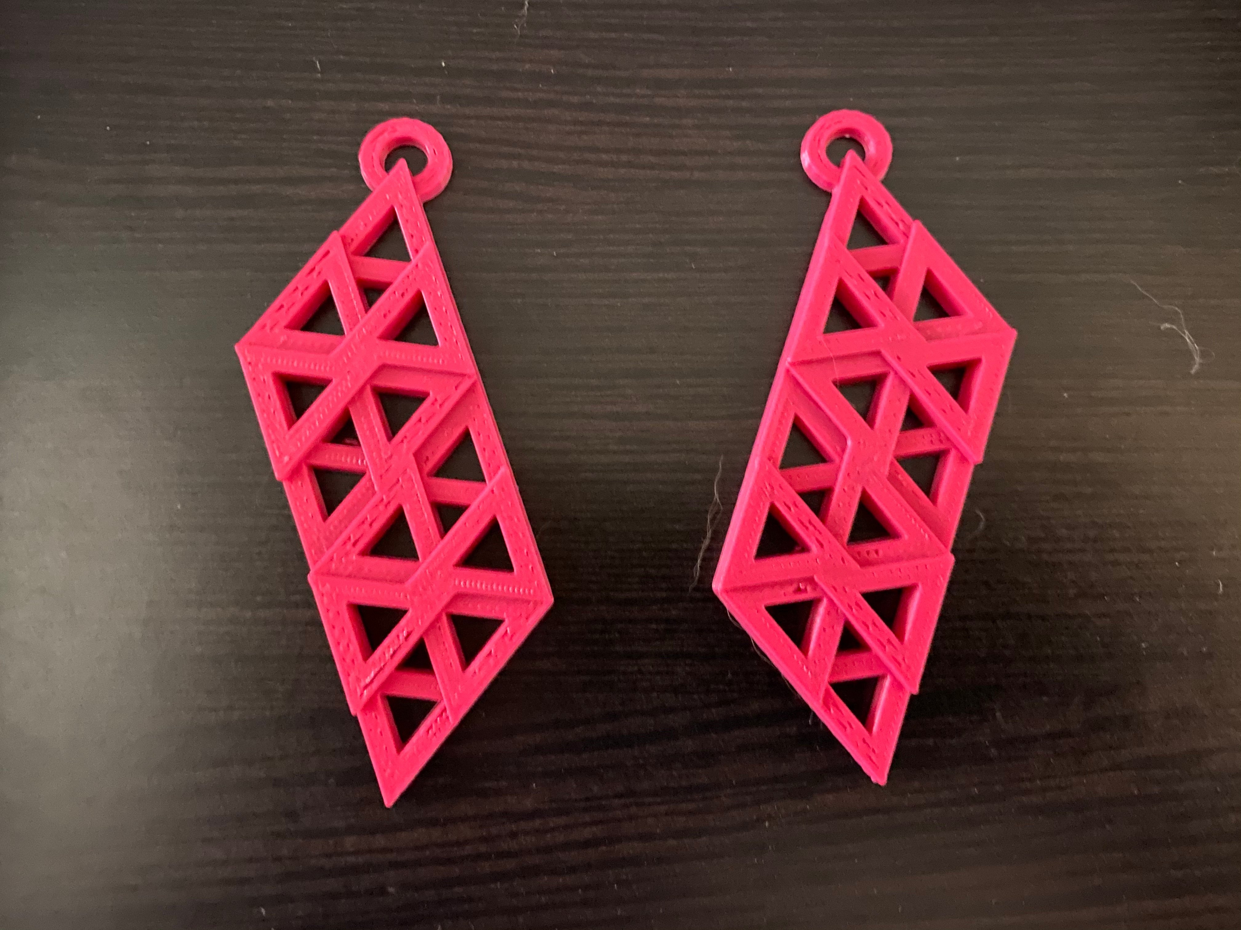 Triangle Pattern Big Earrings