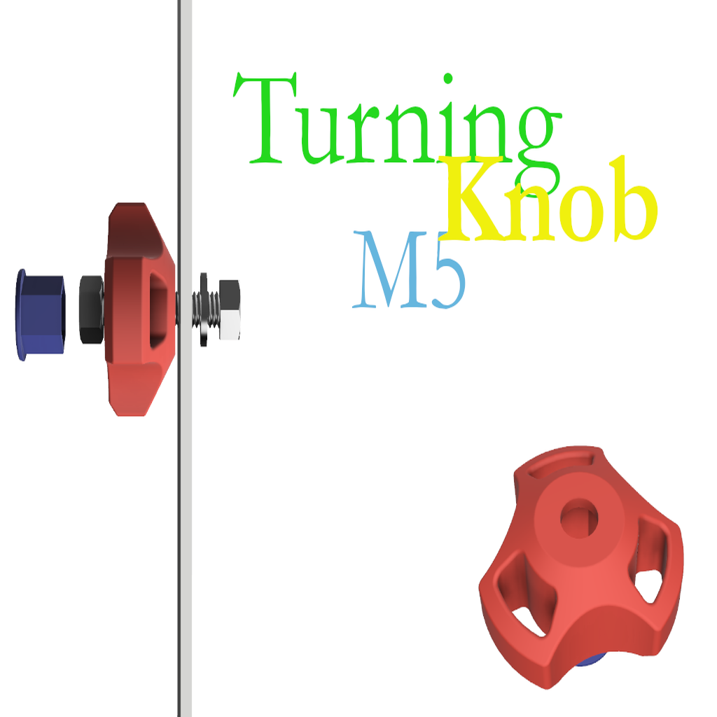 turning knob for m5 hex head- 15mm