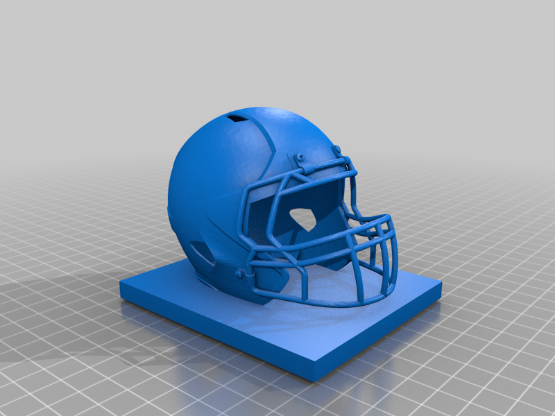 Football helmet on stand