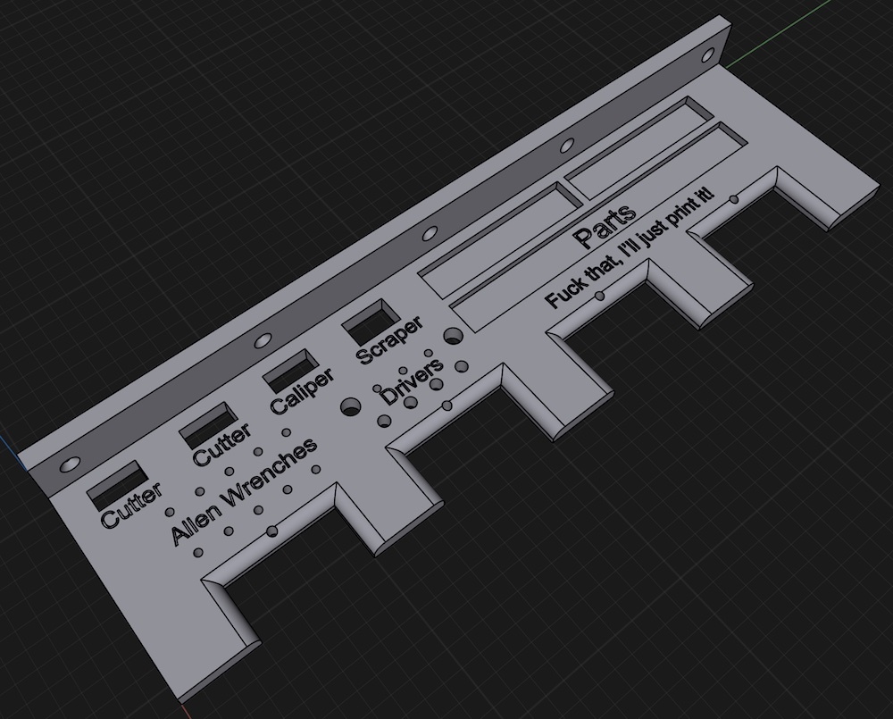 3D Printer Tool Shelf