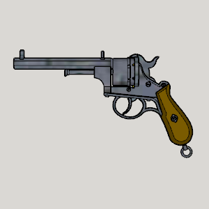 Lefaucheux M1858 3rd 6Shot Octagon Barrel (3D Printable Display Gun)