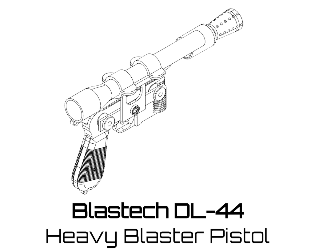 Blastech DL-44 Heavy Blaster Pistol (Fires plastic bullets) (STL files coming February 18)