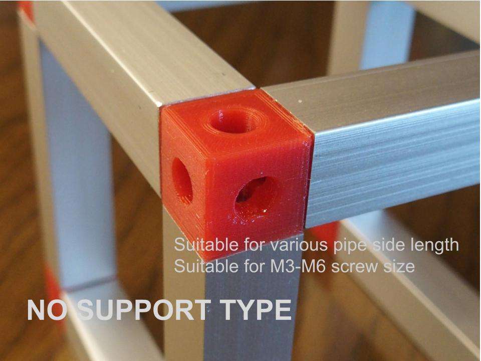 Customizable Square Pipe Connector - no support type(fusion360)