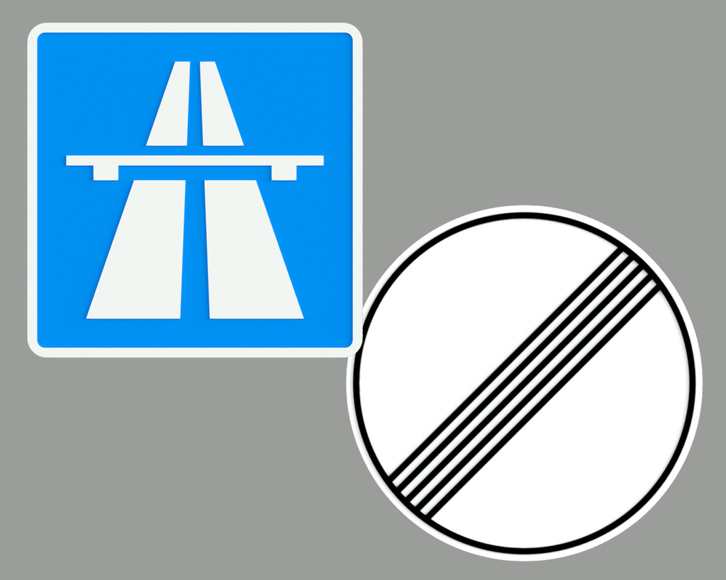 Autobahn Sign, No Speed Limit Sign