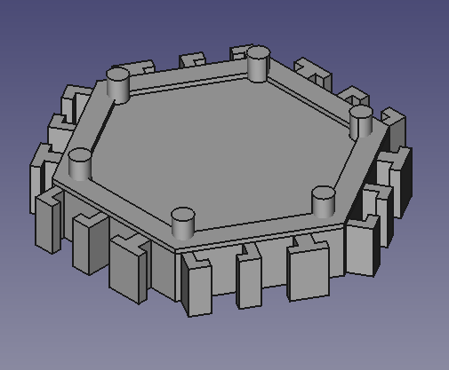 intrtlocking stackable hex peice