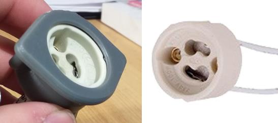 GU10 Bulb socket holder for panel
