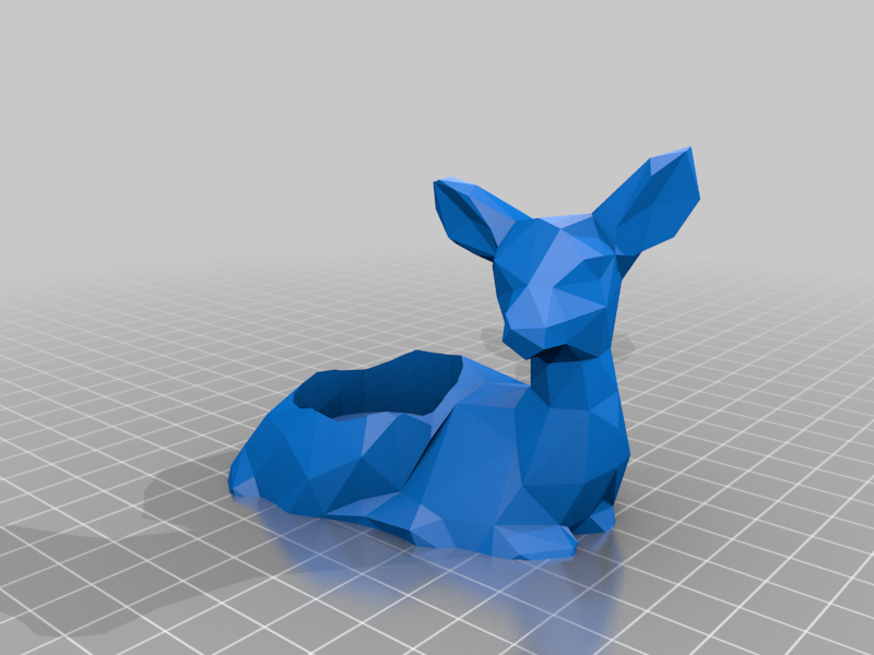 low poly fawn planter
