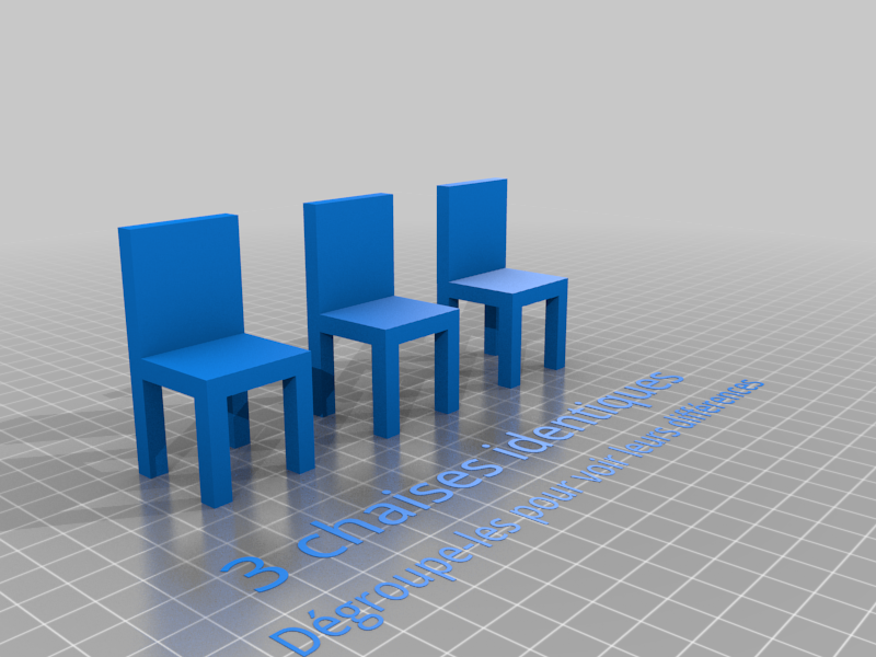 Modélisation 3D - 3 chaises