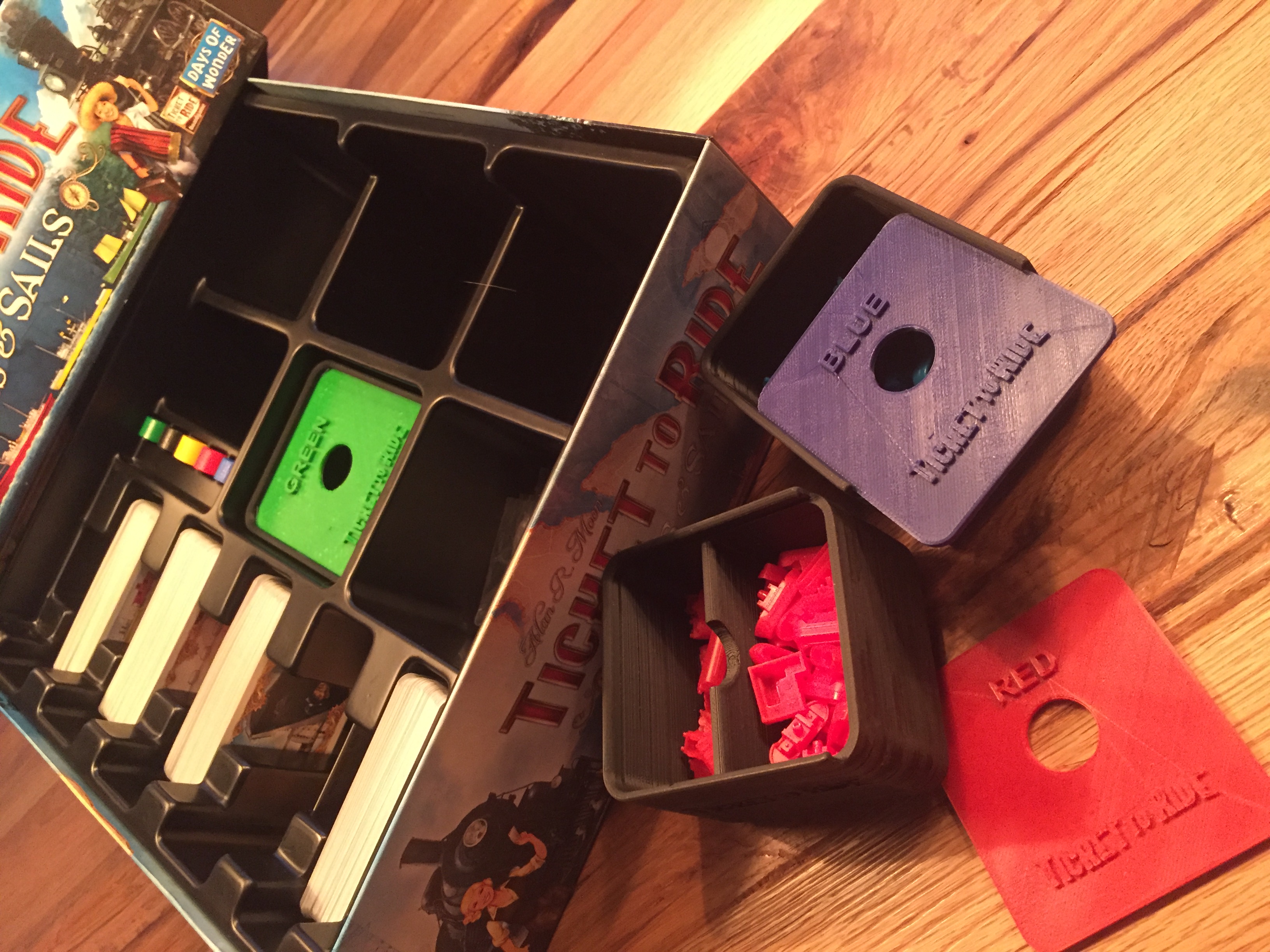 Ticket to Ride Play pieces box with slide lid