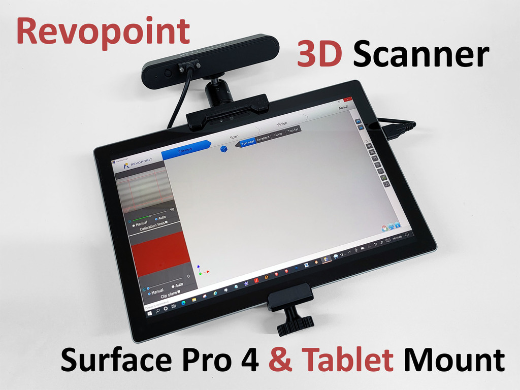 Surface Pro 4 & Tablet Mount for Revopoint 3D Scanner