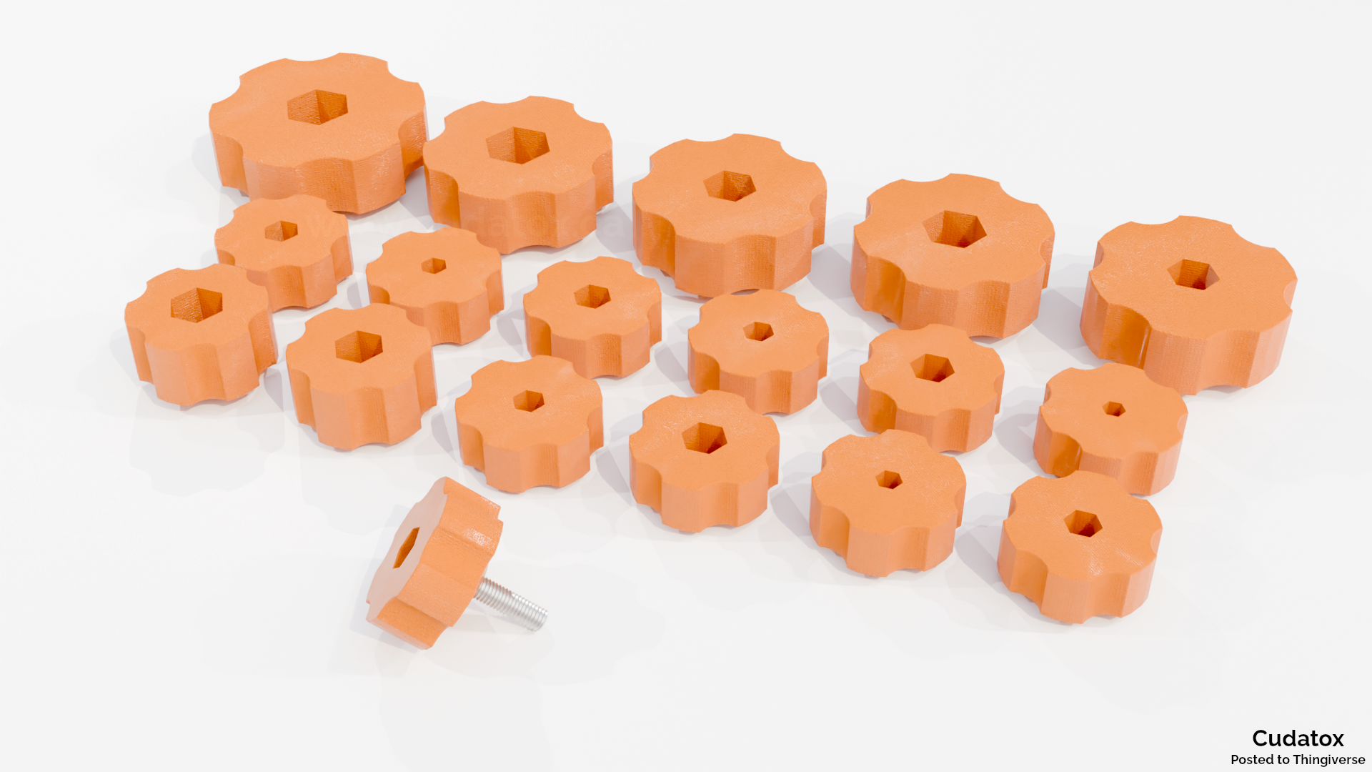 34 Bolt Knobs + Customizer - 17 US and Metric sizes