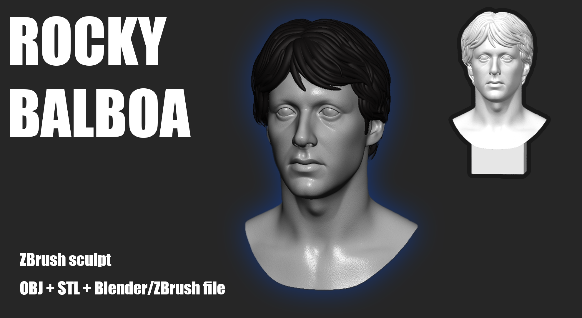 Rocky Balboa - Sylvester Stallone - Sculpted Head