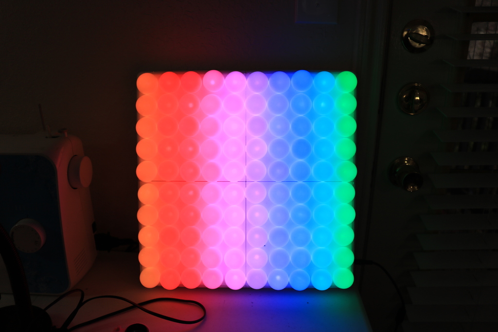 10x10 LED Matrix w Ping Pong Ball Diffusers