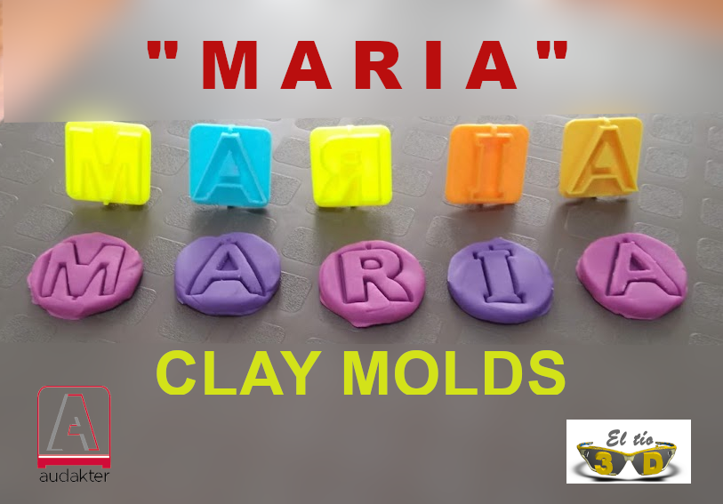 CLAY MOLD -  PLASTILINA - LETTERS OF "MARIA"