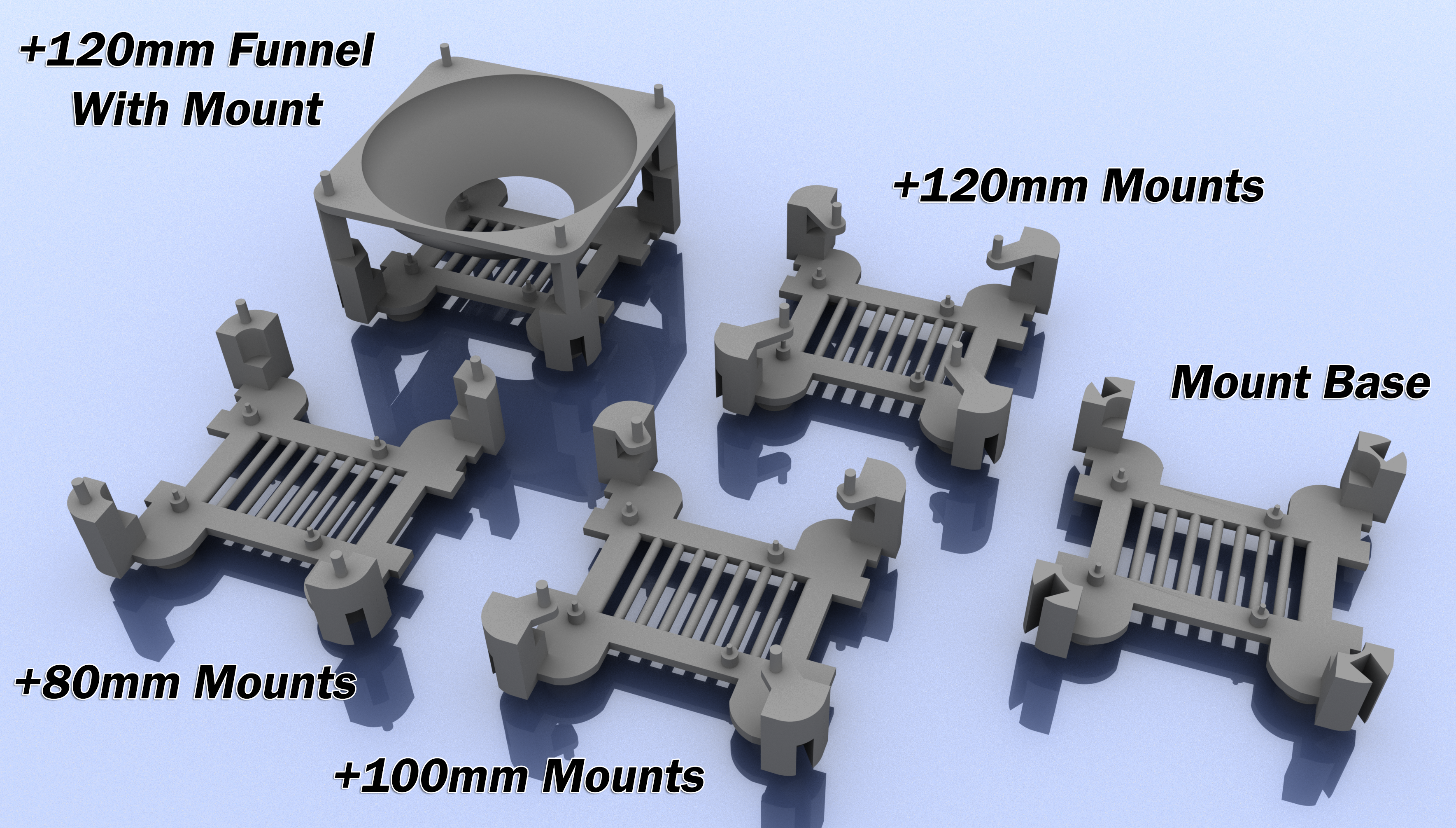 80/100/120mm Fan Mount for Raspberry Pi
