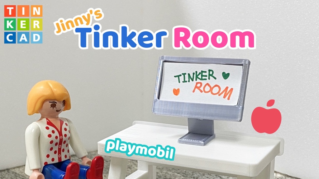 Miniature Computer Mac for Playmobil with Tinkercad