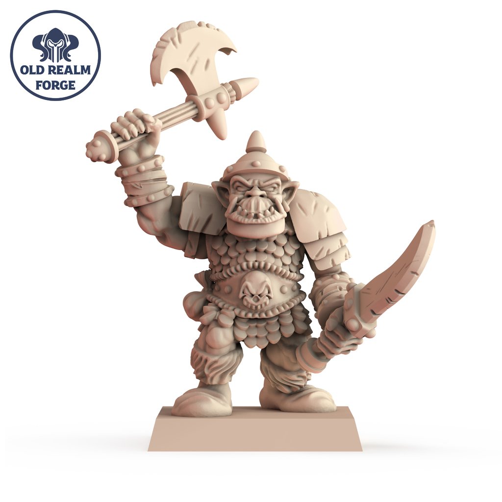 Free Miniature - Old School Orc Warrior with Axe and Dagger