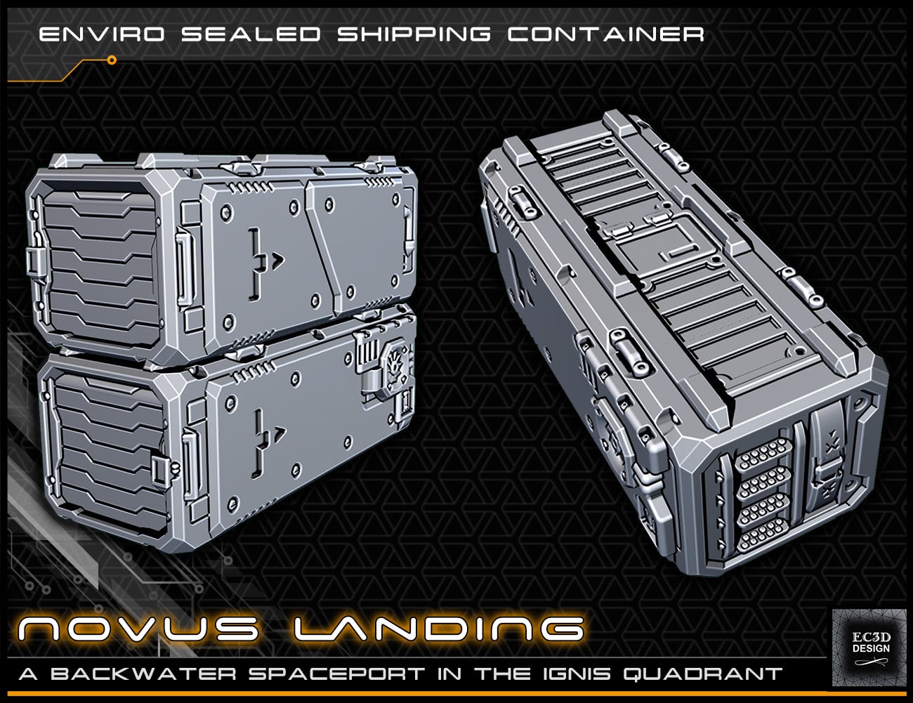 Scifi Shipping Container - 28-32mm gaming - Novus Landing
