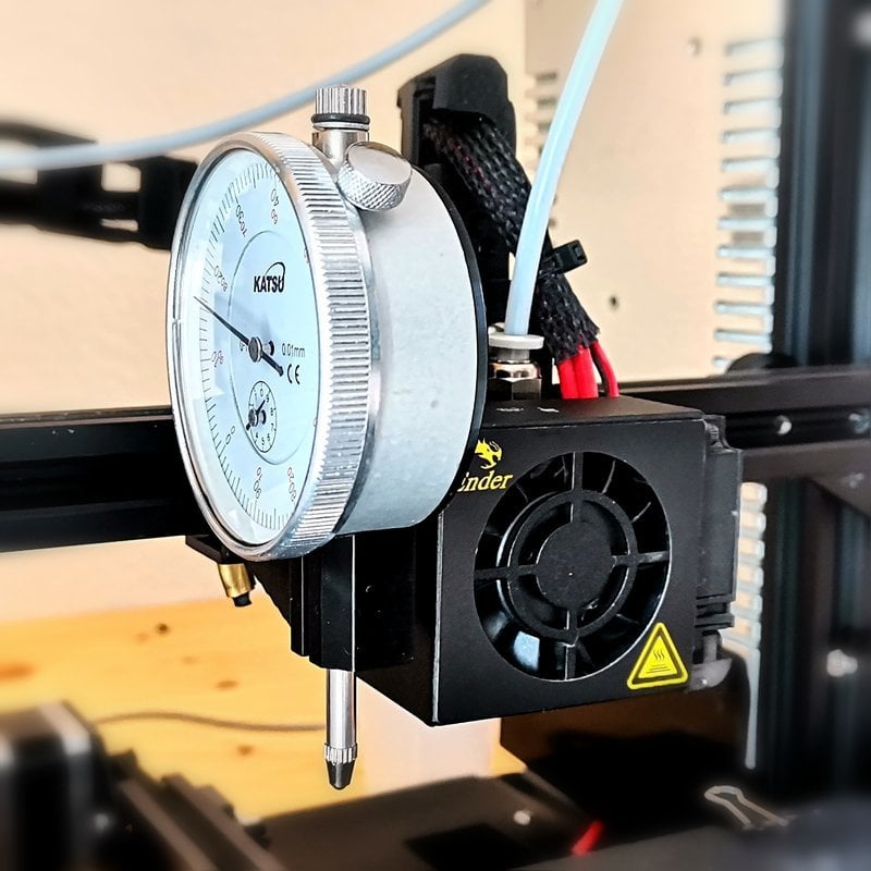 Dial Indicator Gauge Holder Sidemount for X axis bar carriage for Ender 3 (CC-BY)