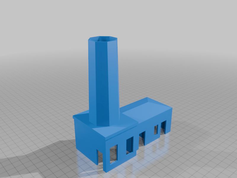oo gauge chimney with building.