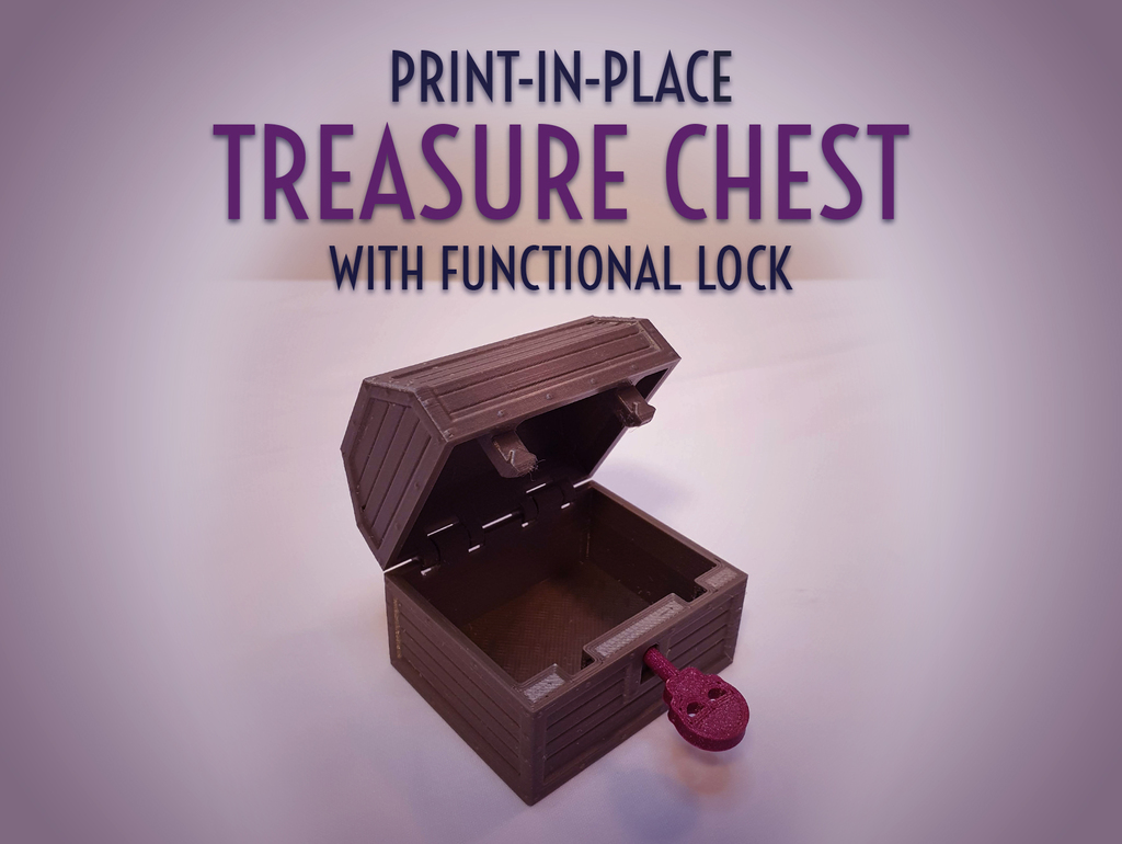 Print-in-Place Treasure Chest with Functional Lock