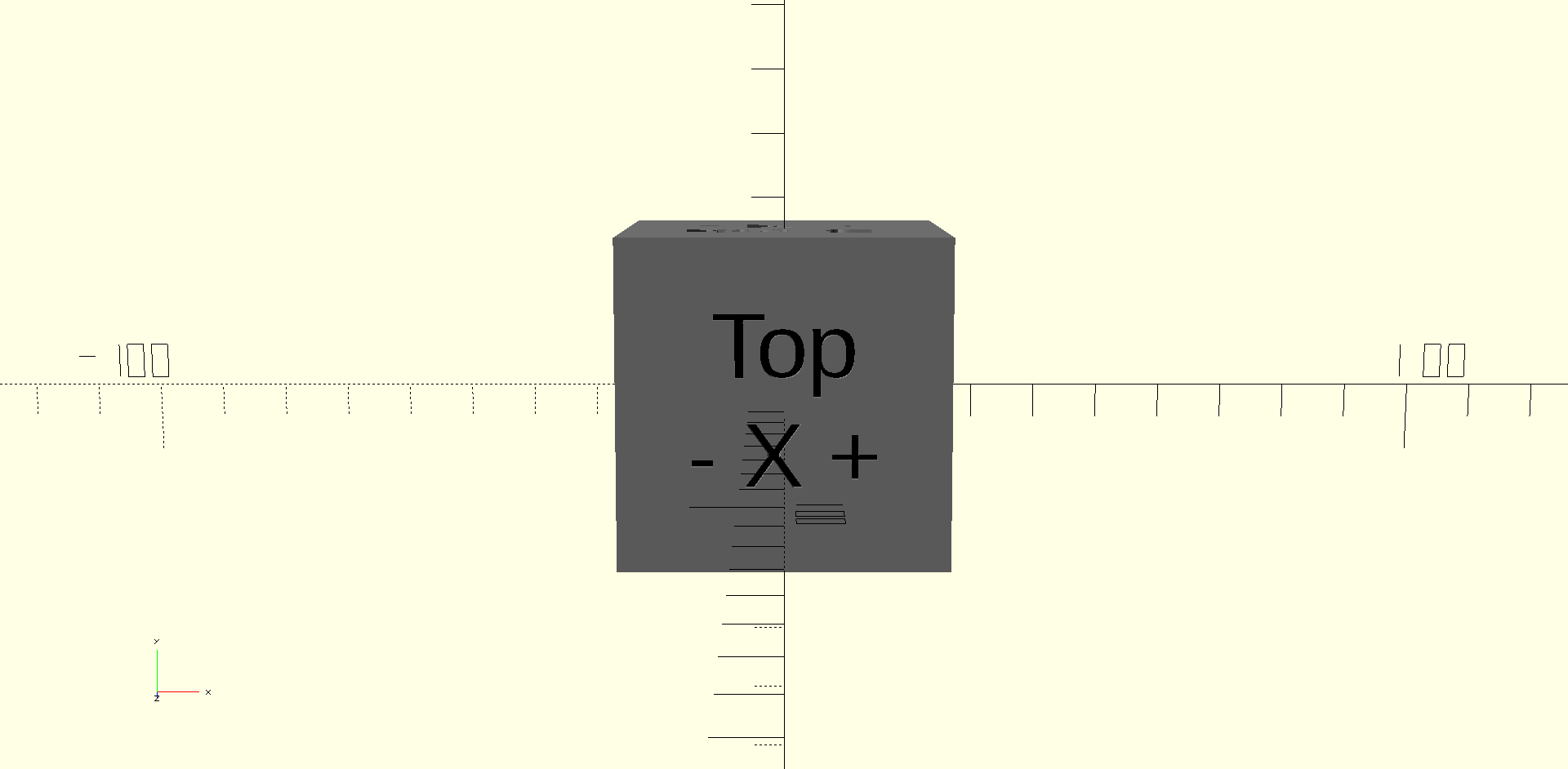 OpenSCAD Axis Alignment Cube