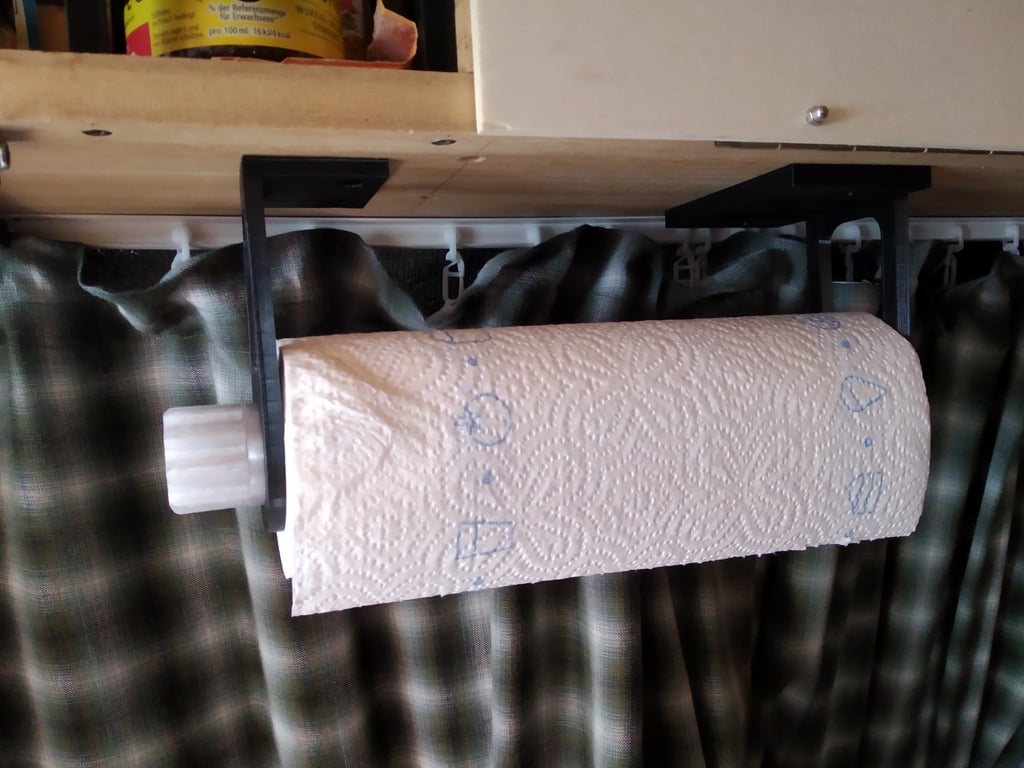 Paper towel holder with threaded rod for more stabilty