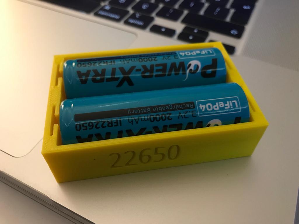 22650  2S Battery Holder