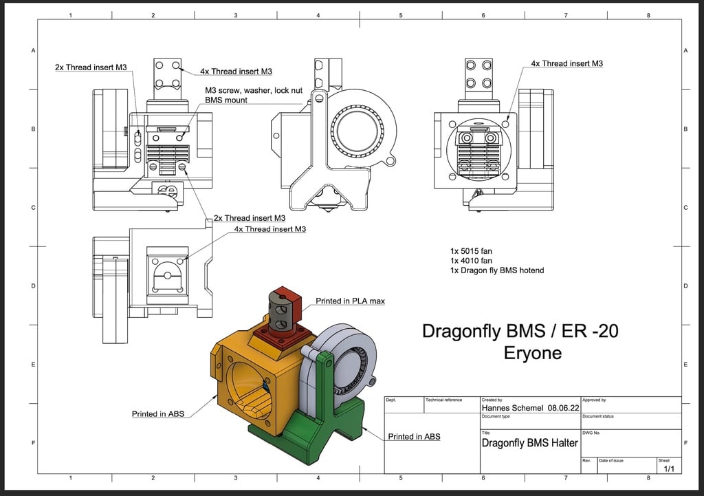 DRAGONFLY BMS holder ER - 20 Eryone