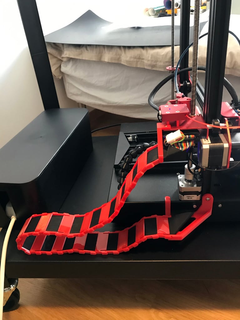 CR-10S Pro v2 cable chain with 90 degree brackets
