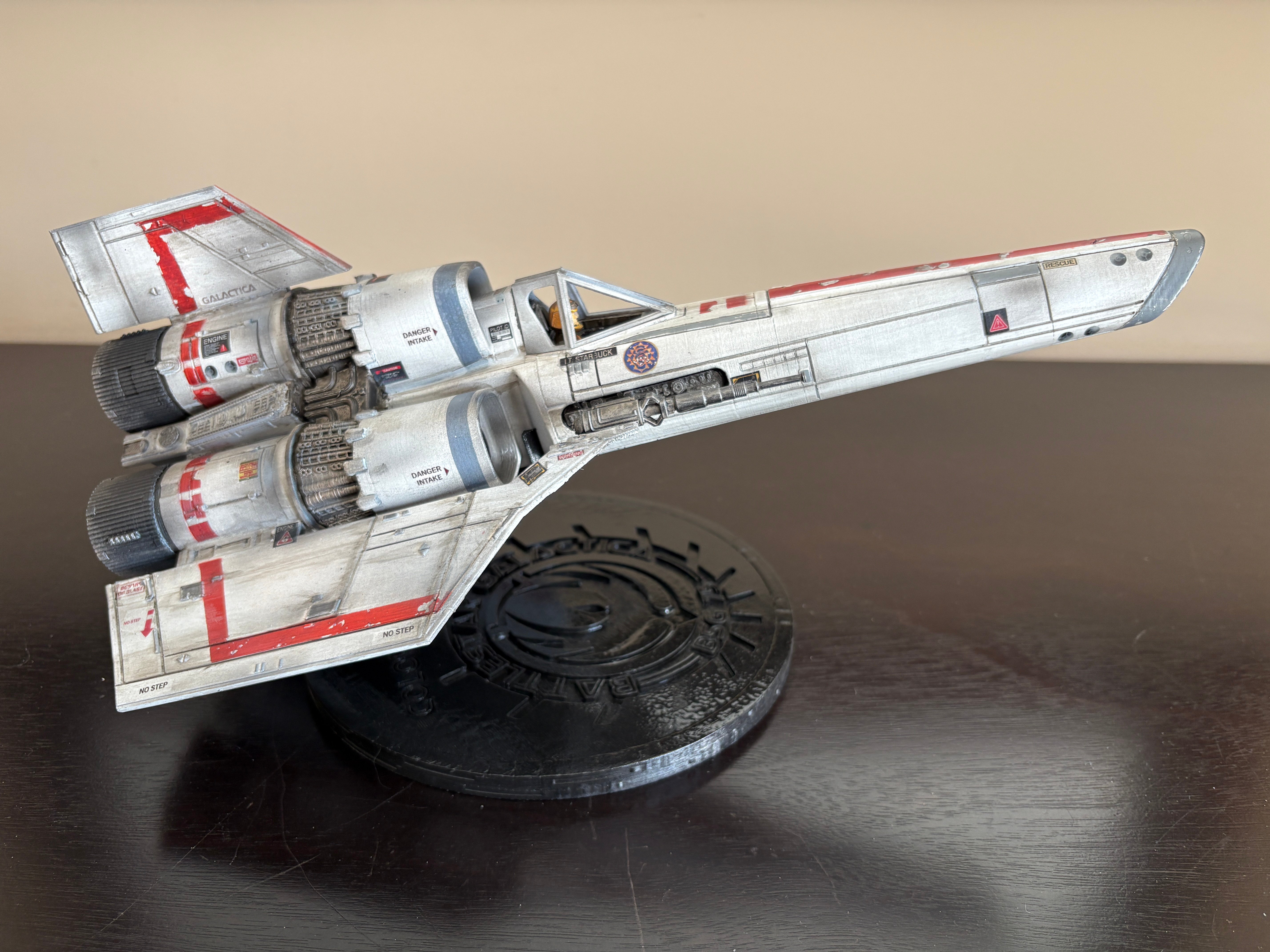 Battlestar Galactica TOS Colonial Viper / Mark 1 / Parts cutout and remixed with plugs and Model Stand/Decal sheet