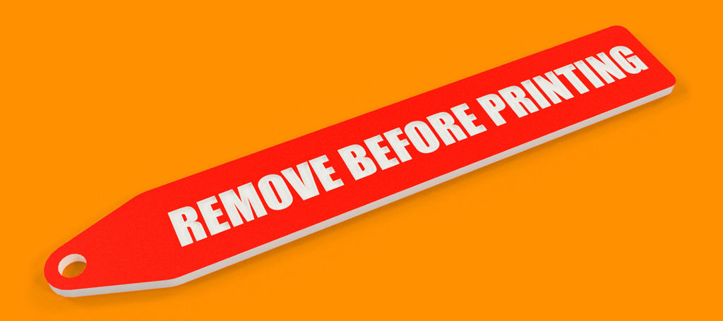 REMOVE BEFORE PRINTING - Tag Flag Keychain Hanger Holder for Prusa XL
