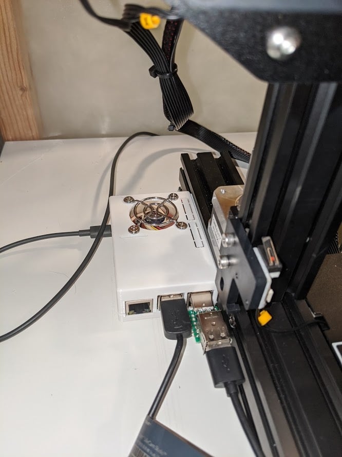 Raspberry Pi 3B+ case for Ender 3 dual rail Octoprint W/ Fan Remix