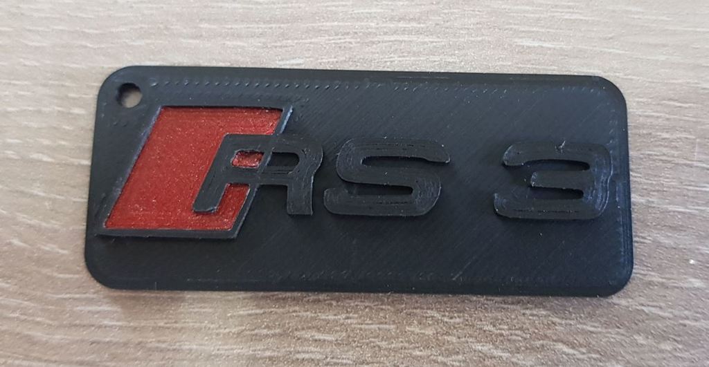 Audi RS3 keychain customizable square color