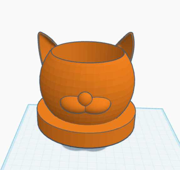 Cat Head Bust Flower Pot