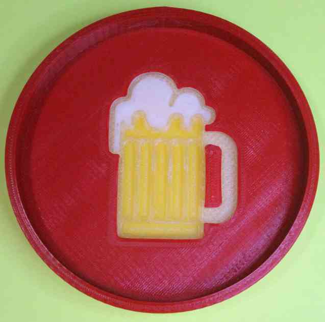 Redesigned 1 Liter Beer Glass Coaster - (cut in image)