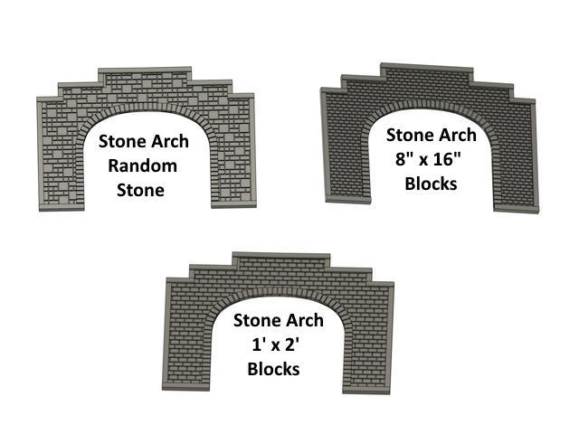 N Scale UP Style Double Track Arch Stone Tunnel Portal ...