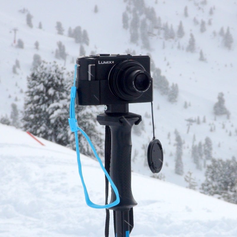 Ski pole camera tripod adapter