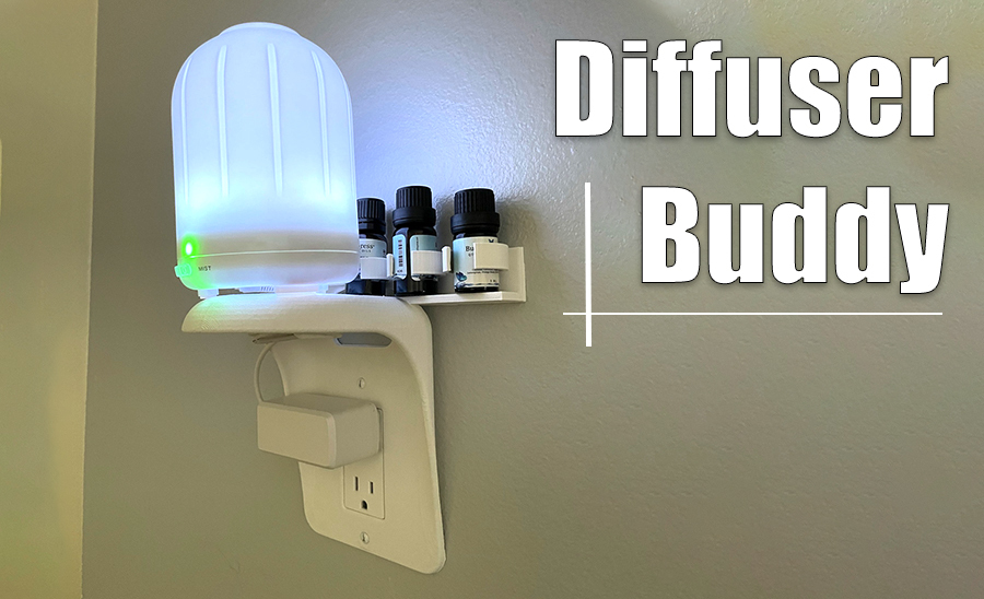 Diffuser Buddy (Outlet Shelf Single Gang Mount with Essential Oil holders) 