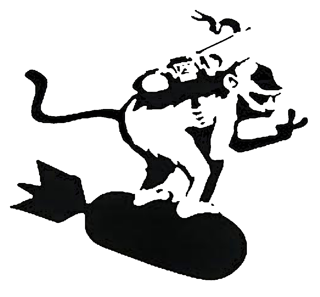 Banksy Bomb Riding Monkey stencil
