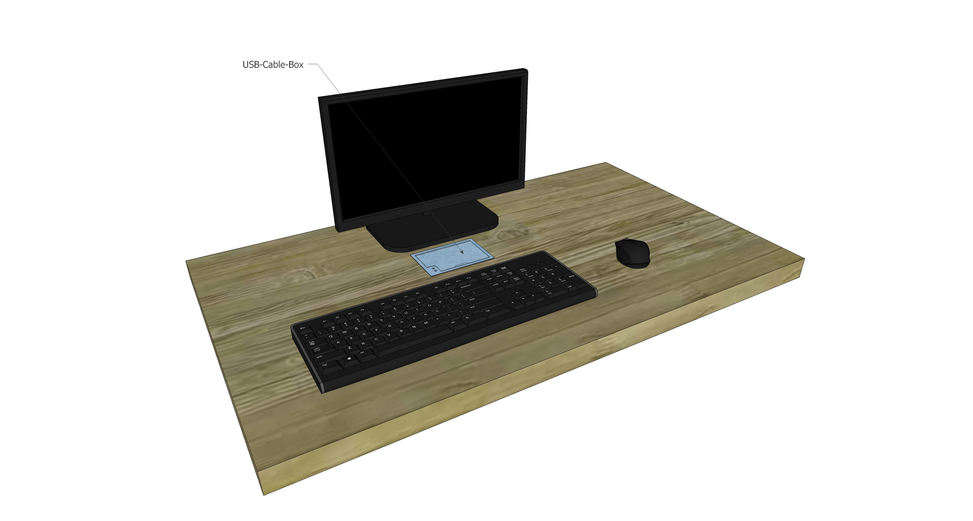 In desk USB Box (Mouse-Keyboard cable management system)