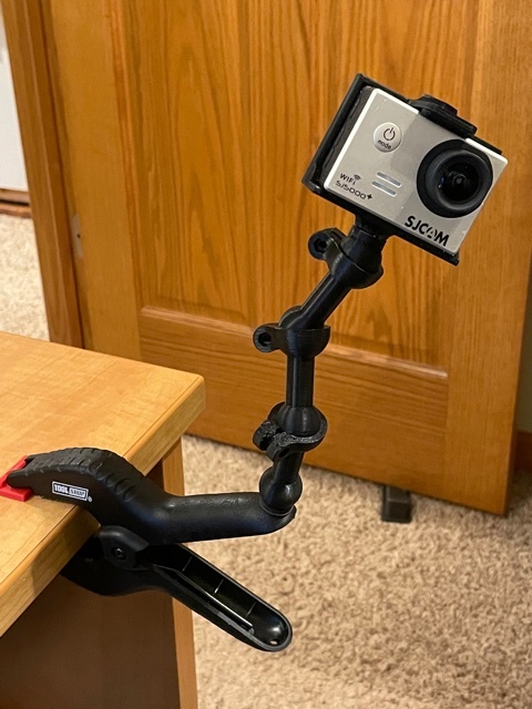 Small camera adjustable stand (with 1/4" hardware slots)