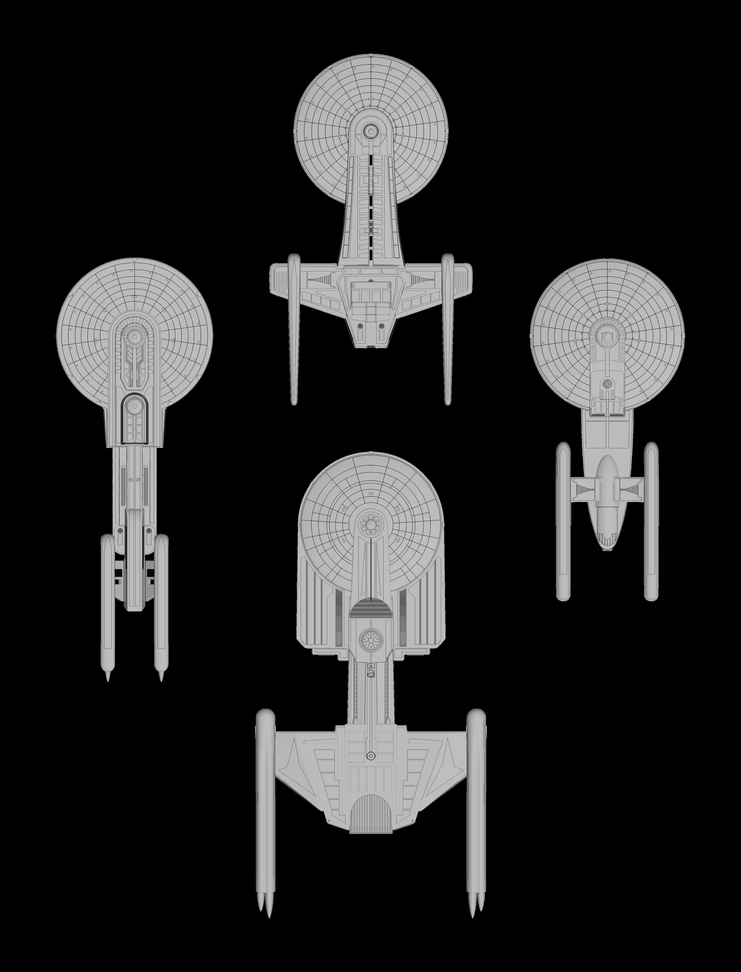 Excelsior study models - Star Trek starship parts kit expansion