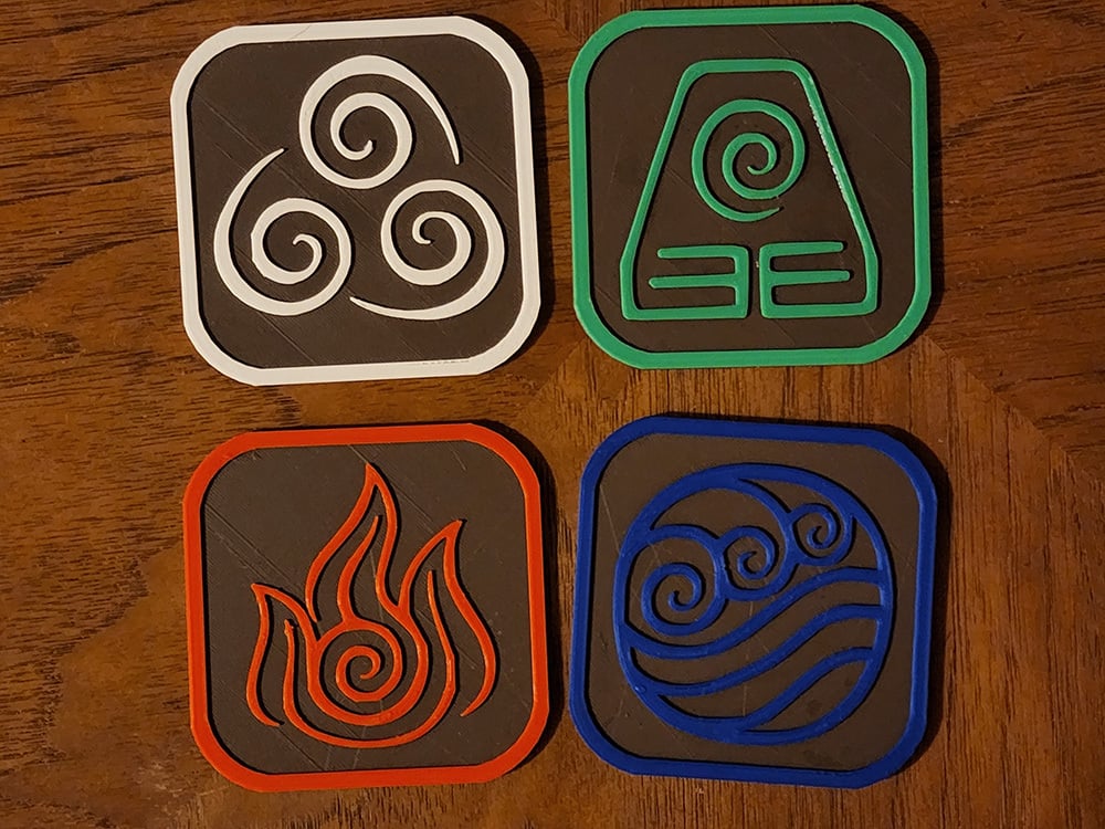 ATLA Elemental Coasters 