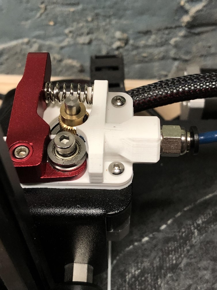 Ender 3 Flexible Filament Extruder with push through fitting