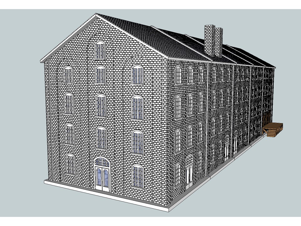 HO Scale Large Brick Building