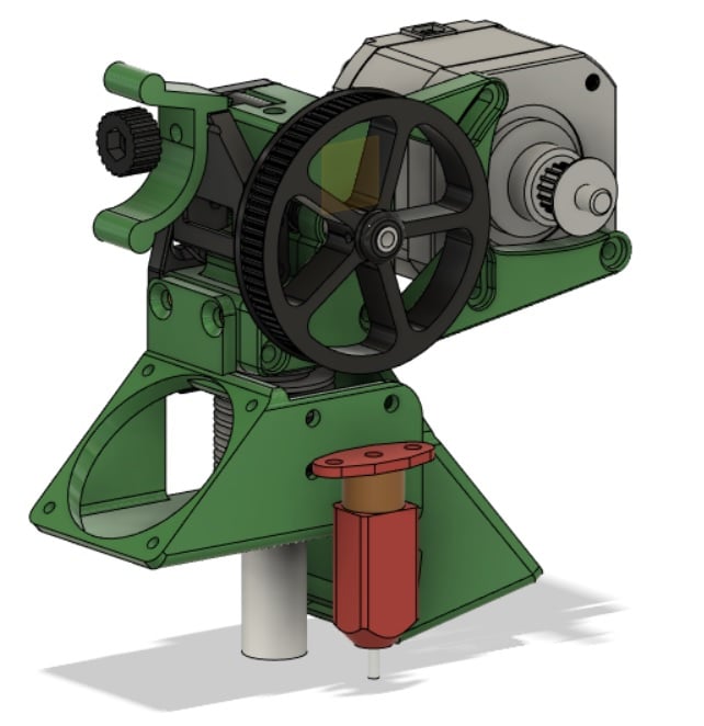 SILVIUS extruder: Belted 1:5 BMG dual gear