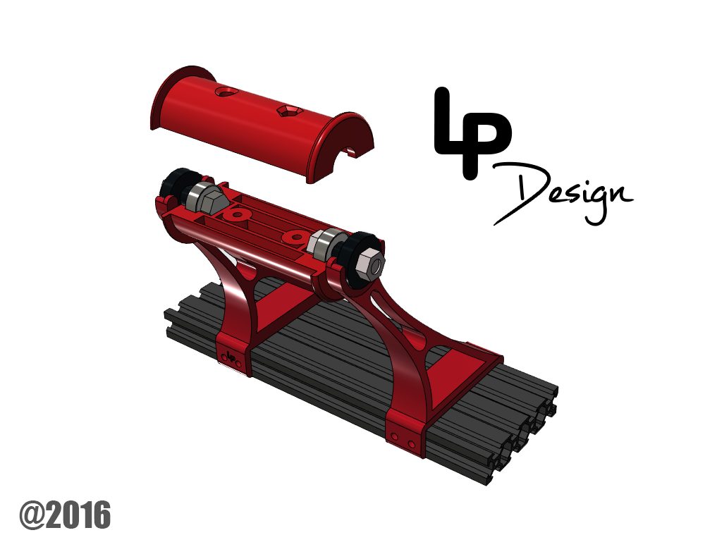 Modular Spool Holder V2 for 2080 V-Slot extrusion