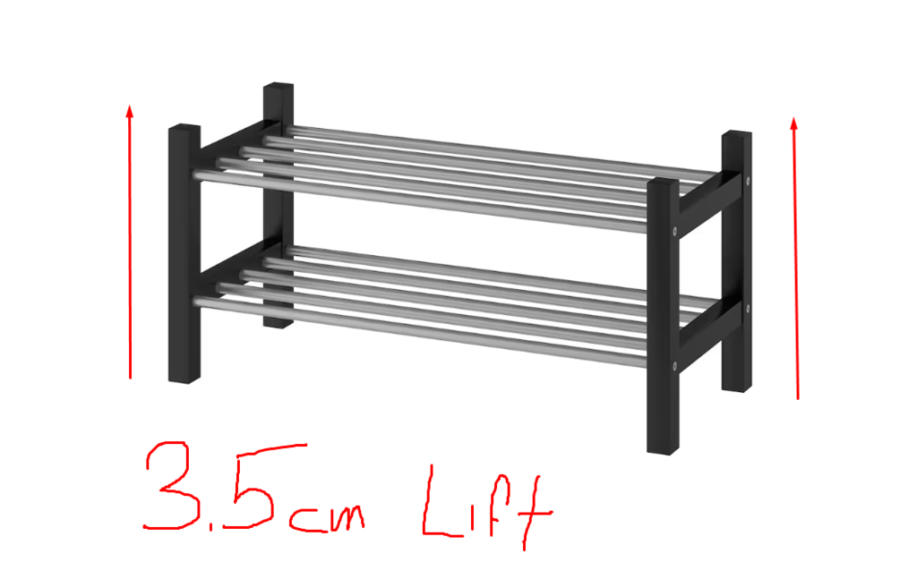 IKEA TJUSIG Lift Your Shoe Rack By 35mm
